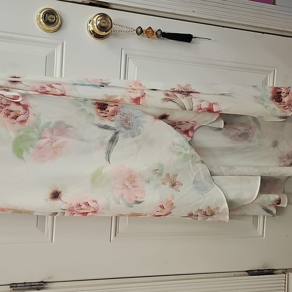 Floral, Wrap Dress, Wedding, Bridal, Flower, Casual, Maxi, Party, Garden, Cute - Picture 2 of 8